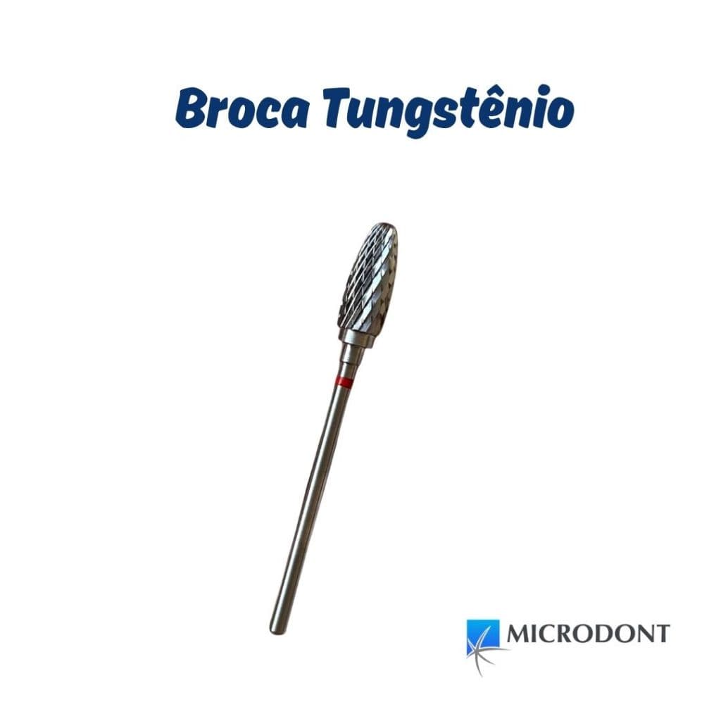 Kit Broca Tungstênio 75F-060 + Broqueiro Microdont Remoção Rápida Gel Acrílico Fibra Profissional