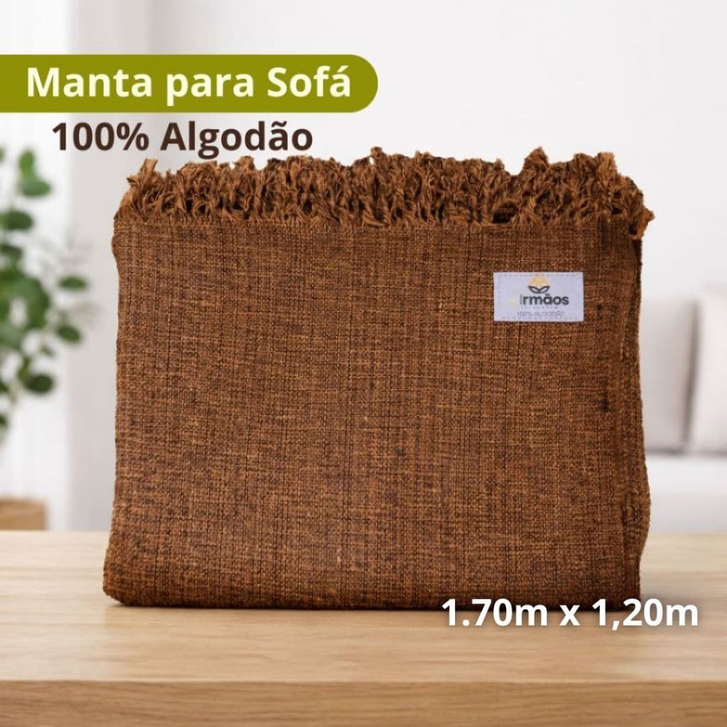 Manta Gigante Algodão 100% Para Sofá Cama Lisa Xadrez Protetora 1,70x1,20m