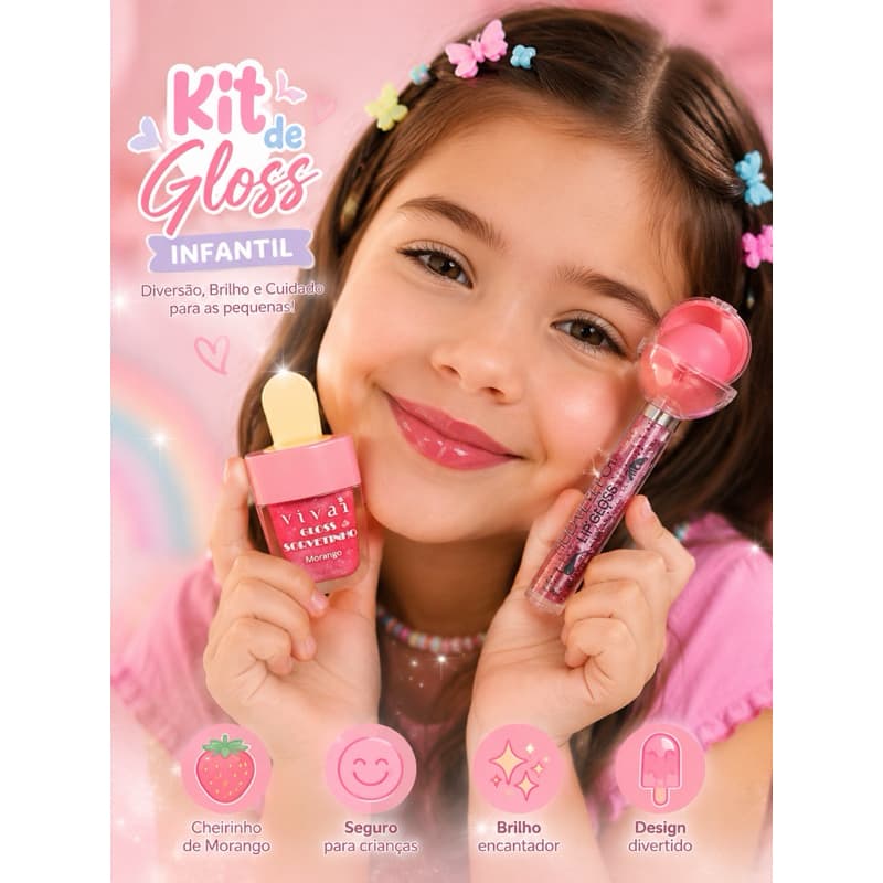 kit 2 gloss infantil ORIGINAL