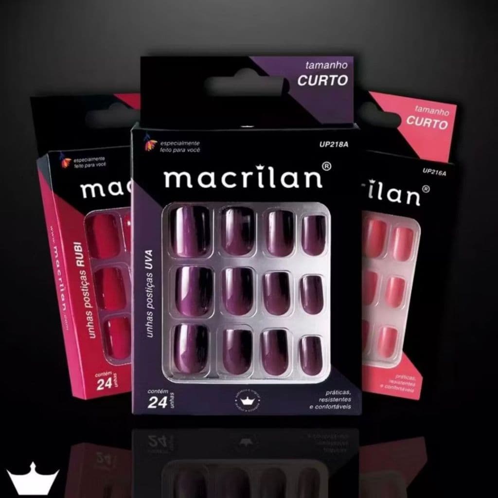 Unhas Postiças 24 Peças Macrilan Nails Decorar Postiça Realista - UP207E