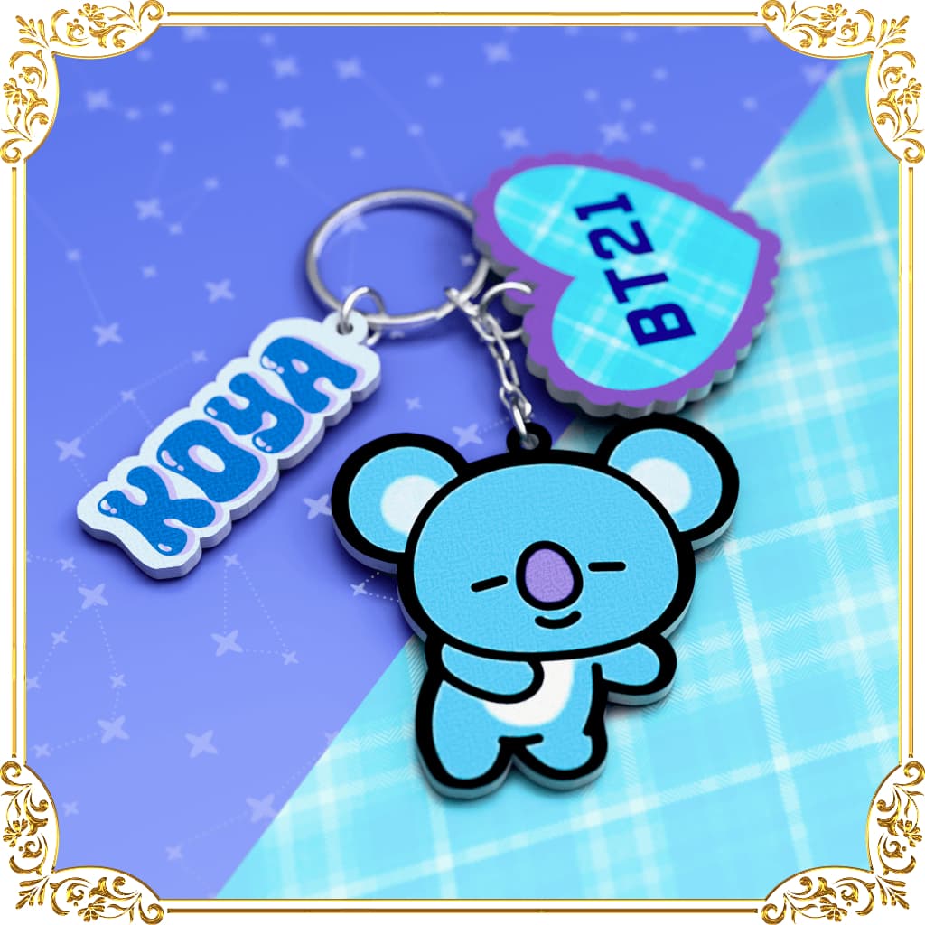 Chaveiro Koya – KPOP Fofo Idol Coreano Kawaii Kpopper Colecionável Acessório Mochila Chaves Charm BTS BT21 RM Namjoon
