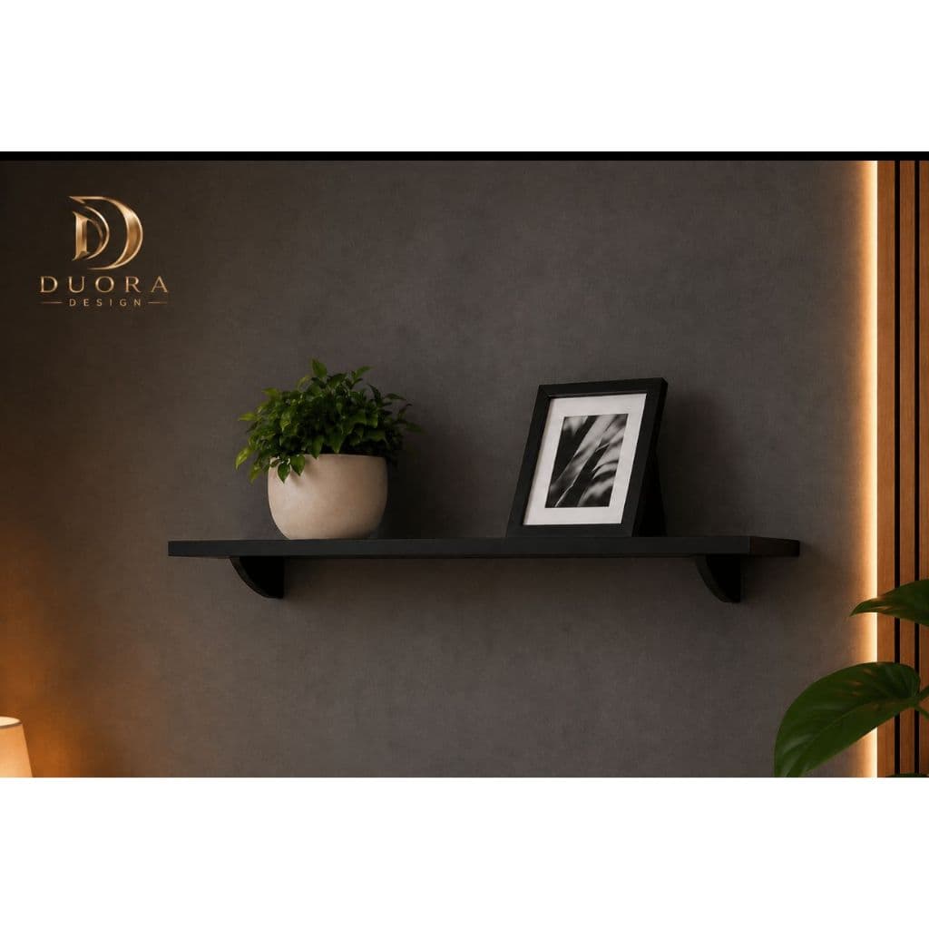 Prateleira 100% MDF Multiuso com Suporte Bico de Tucano Preto