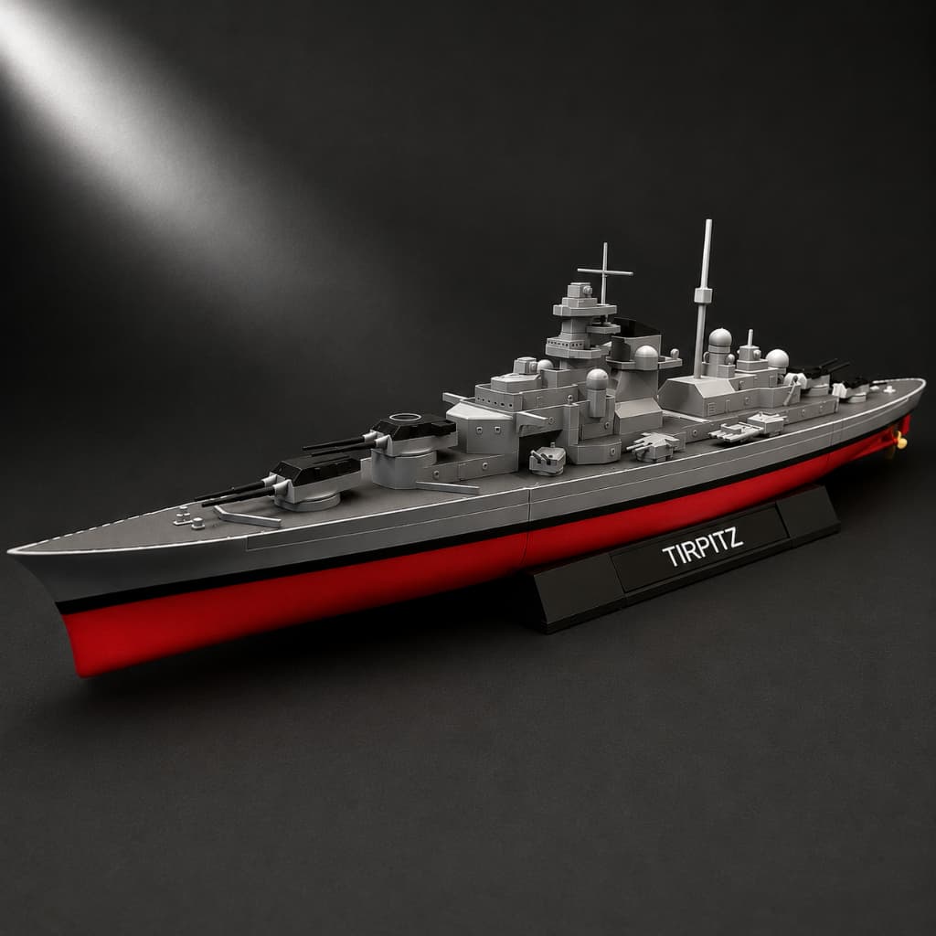 Encouraçado Tirpitz Miniatura 3D | 37cm | Modelo Decorativo Colecionável