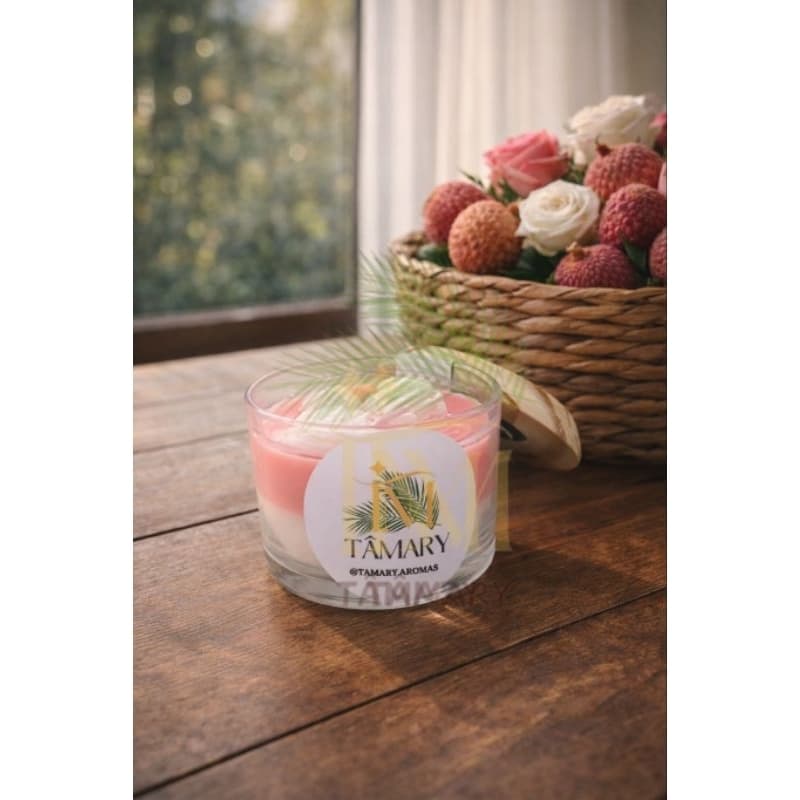 Vela Aromática Lichia com Romã: Produto Artesanal