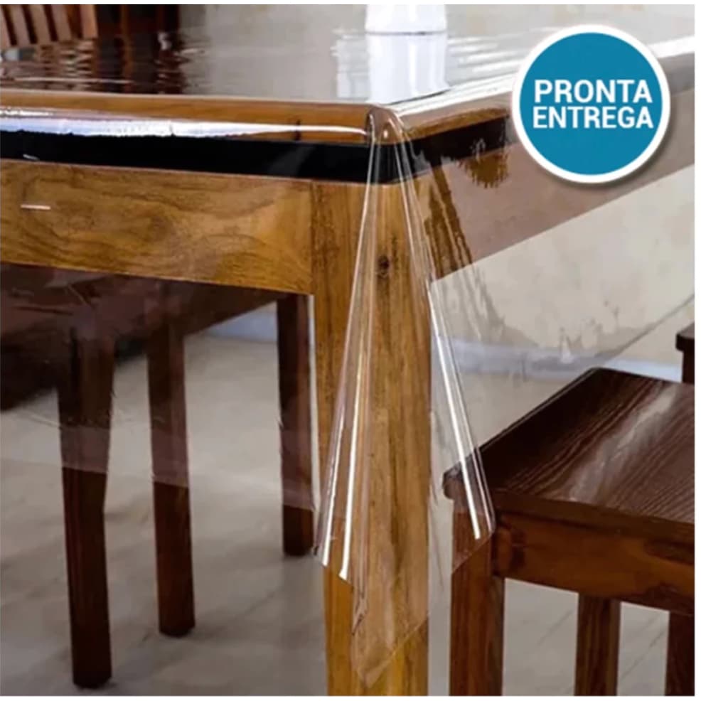 Toalha de Mesa Plástico Protetor de Mesa Transparente PVC Cristal - Diversos Tamanhos - Envio 24h