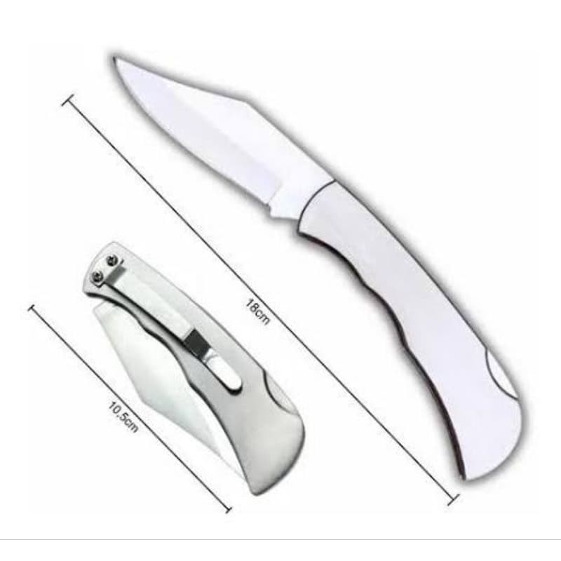 Canivete Estilo Zebu Inox - 8 cm, Trava de Segurança, Ergonômico