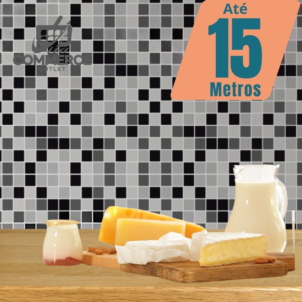 Papel de Parede 3D 5 Metros x 45cm Adesivo Autocolante Pastilha Mosaico Sala, Cozinha Decoração Moderna