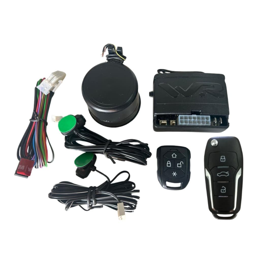 WR Alarme Veicular com Chave Canivete Estilo Ford + Controle Reserva