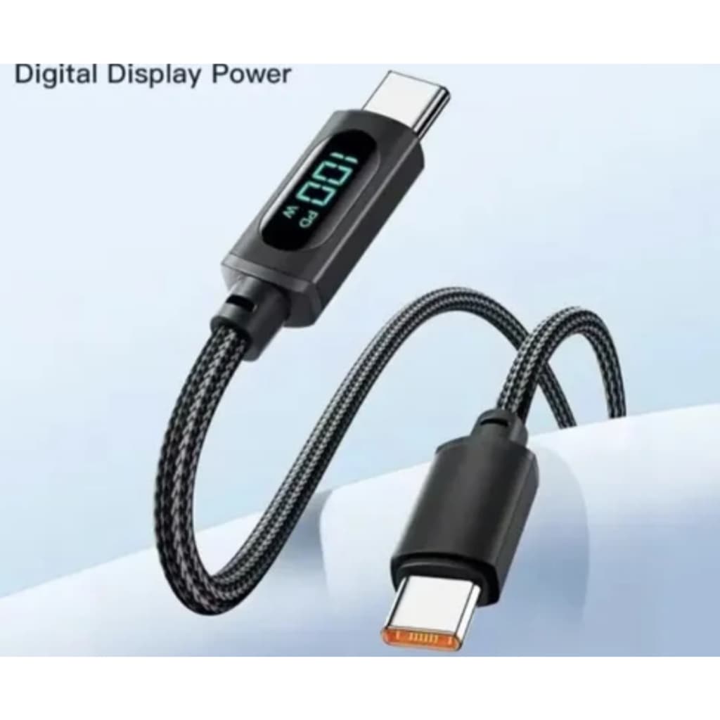 Cabo Turbo 66W Com Visor LED Digital Carregamento Ultra Rápido