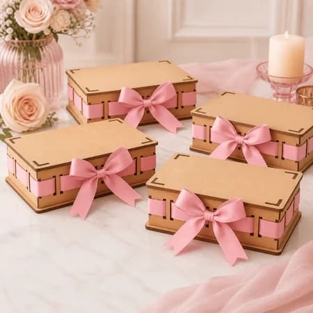 10 Caixa Mdf Passa Fita 15x10 Tampa Encaixe Convite Padrinhos Lembrancinha
