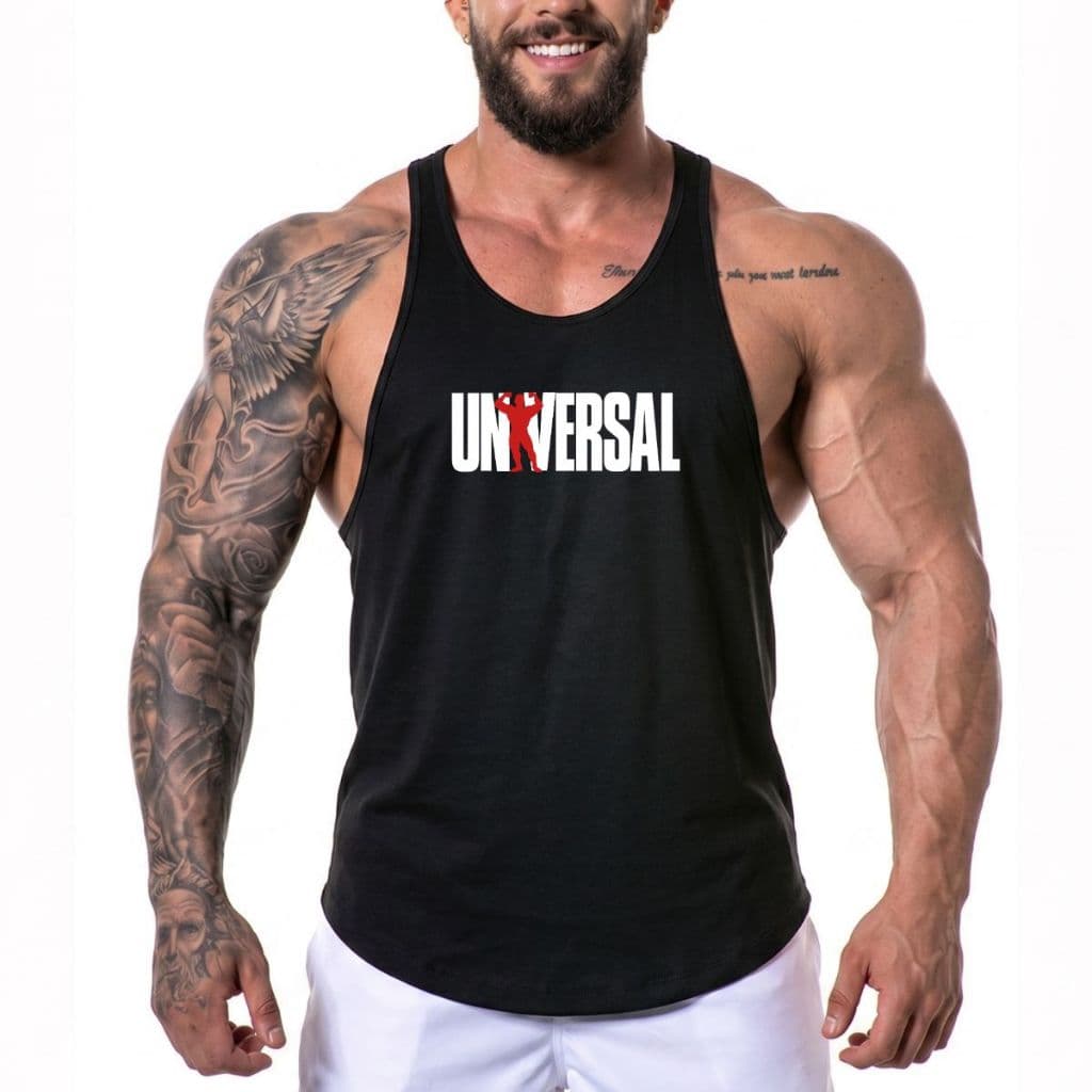 Regata Masculina Universal Suplementos Modelo Bodybuilder Musculação