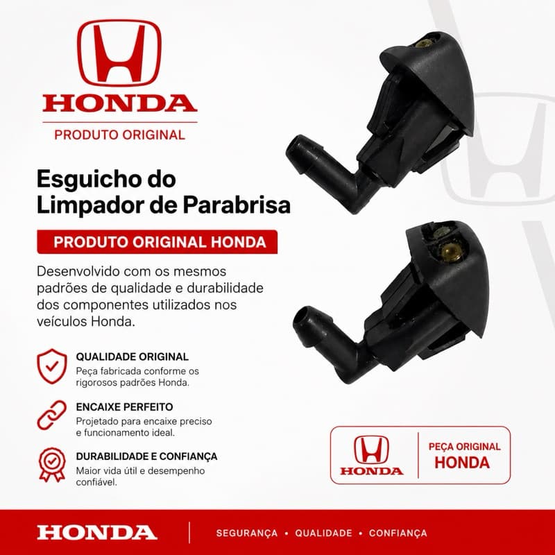 Par Brucutu / bico ejetor do limpador de para-brisa da Honda — usado em modelos como Civic e Fit. ORIGINAL