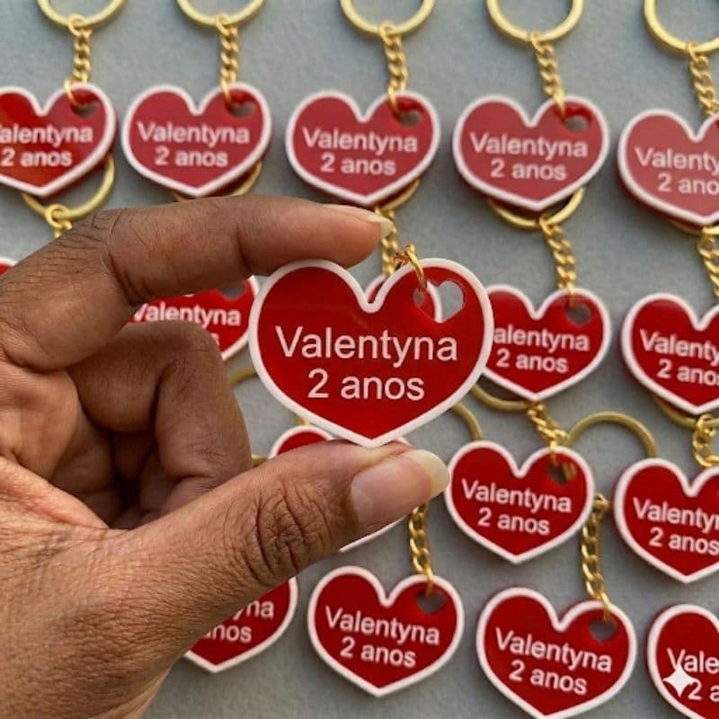 KIT CHAVEIROS CORAÇÃO PERSONALIZADOS COM NOME PARA LEMBRANCINHAS