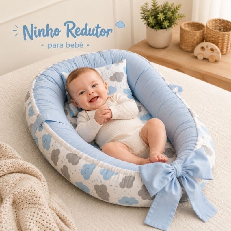 Ninho redutor de berço, macio respirável portátil - várias estampas menino menina bebê recém-nascido