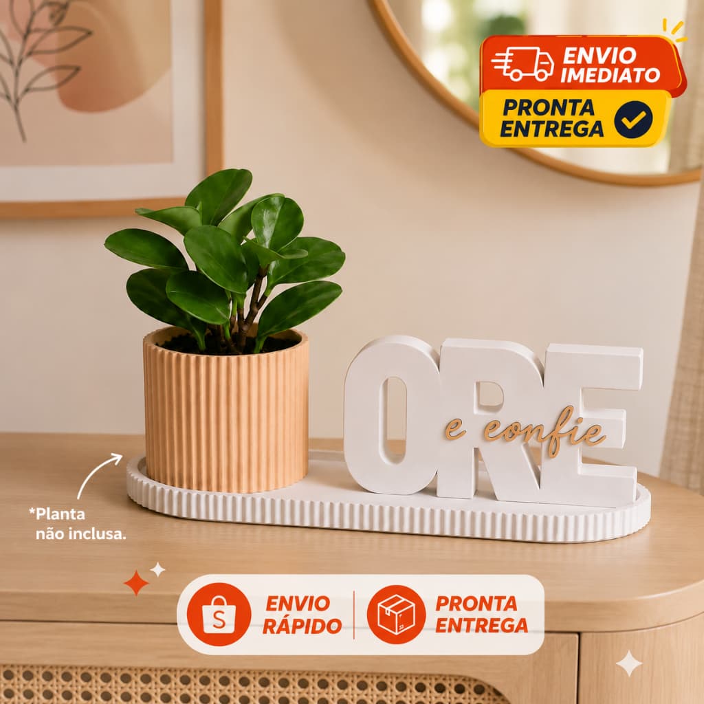 Kit Decorativo Ore e Confie com Vaso Decoração Sala Quarto Moderna Minimalista  decor luxo elegante