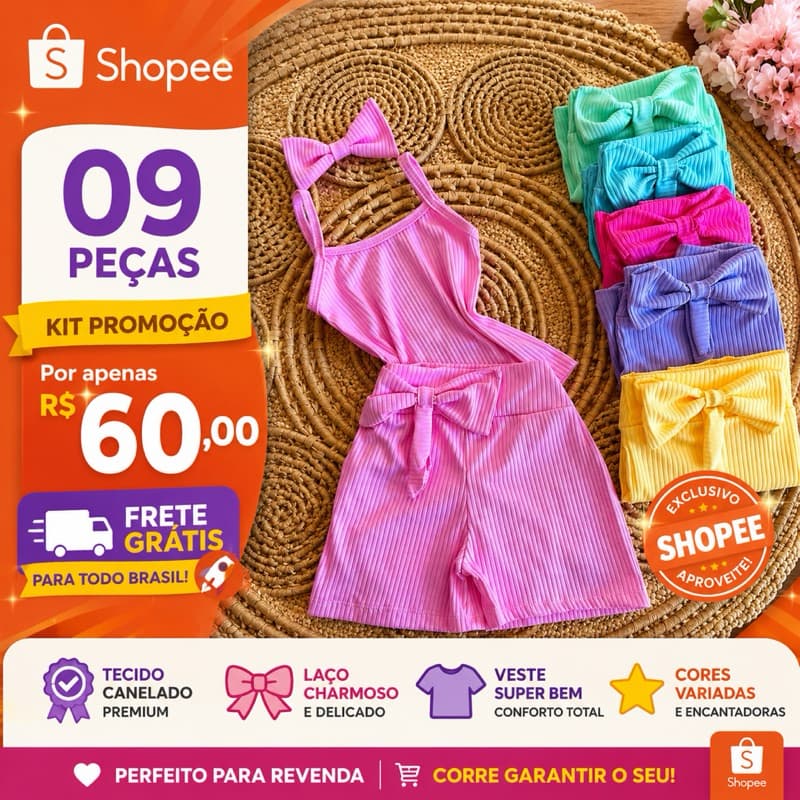 09 peças infantil menina verão