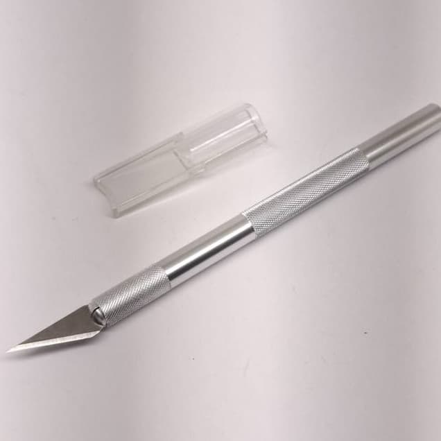 Estilete de Precisão em Aço Inoxidável Tipo Bisturi + 1 Lâmina Extra | Corte Artesanato, Papel e Modelismo