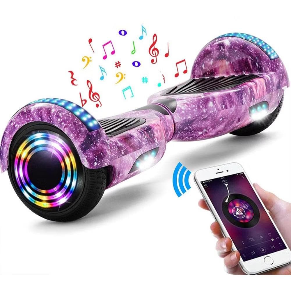 Hoverboard Skate Elétrico 6.5 Galáxia Rosa Bluetooth LED Bivolt - 2281