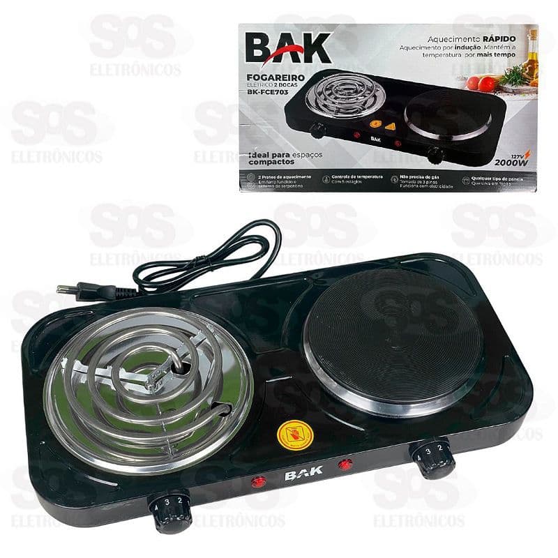 Fogão Fogareiro Elétrico 2 Bocas Cooktop Indução 2000w Preto ,220V/110V