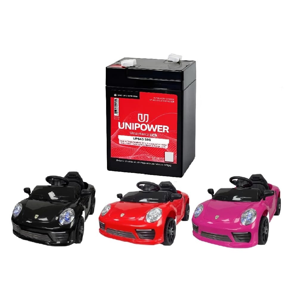 Bateria 6v Carrinho Elétrico Zippy Porsche 911 Brinquedo Infantil Zippy Toys Carro Elétrico Criança