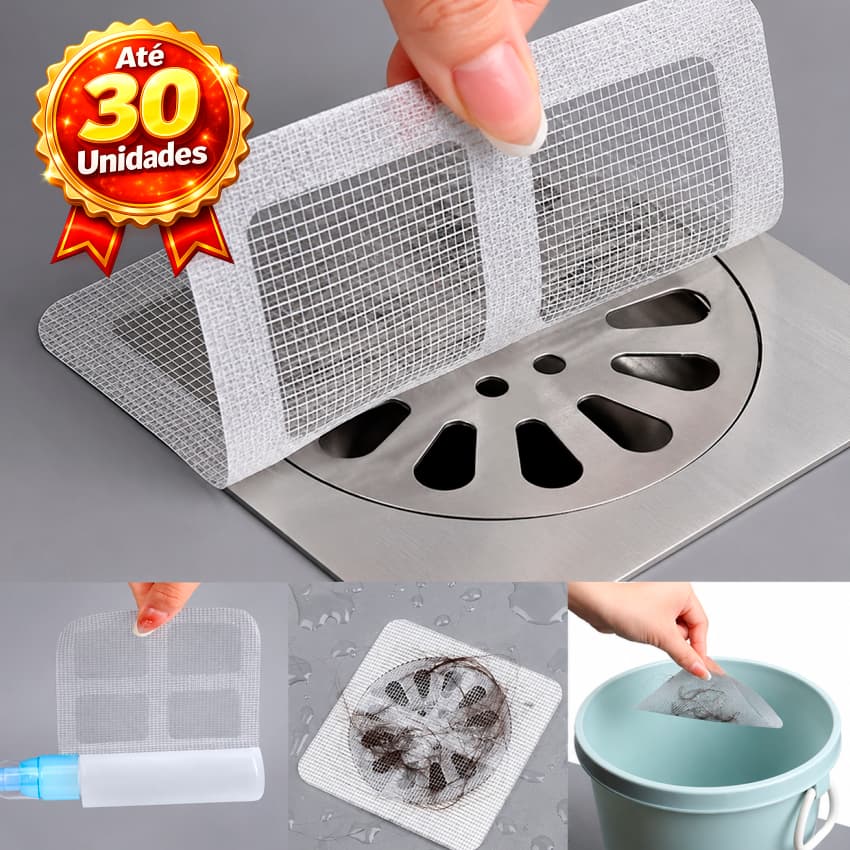 Protetor Ralo Adesiva Proteção Contra Baratas Mosquitos e Cabelos na Tubulação evite entupimento
