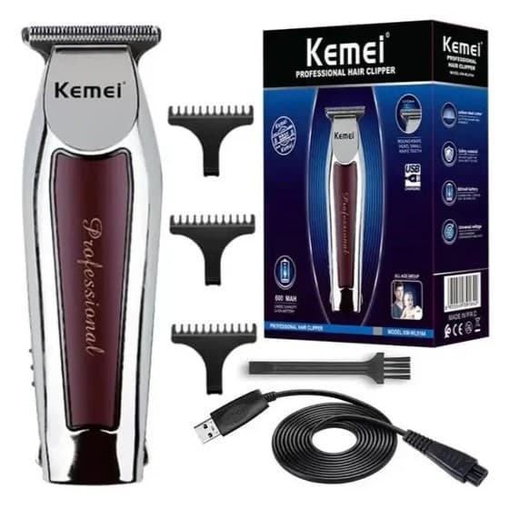 Maquininha Acabamento Detalhes Cabelo Barba Kemei 9163