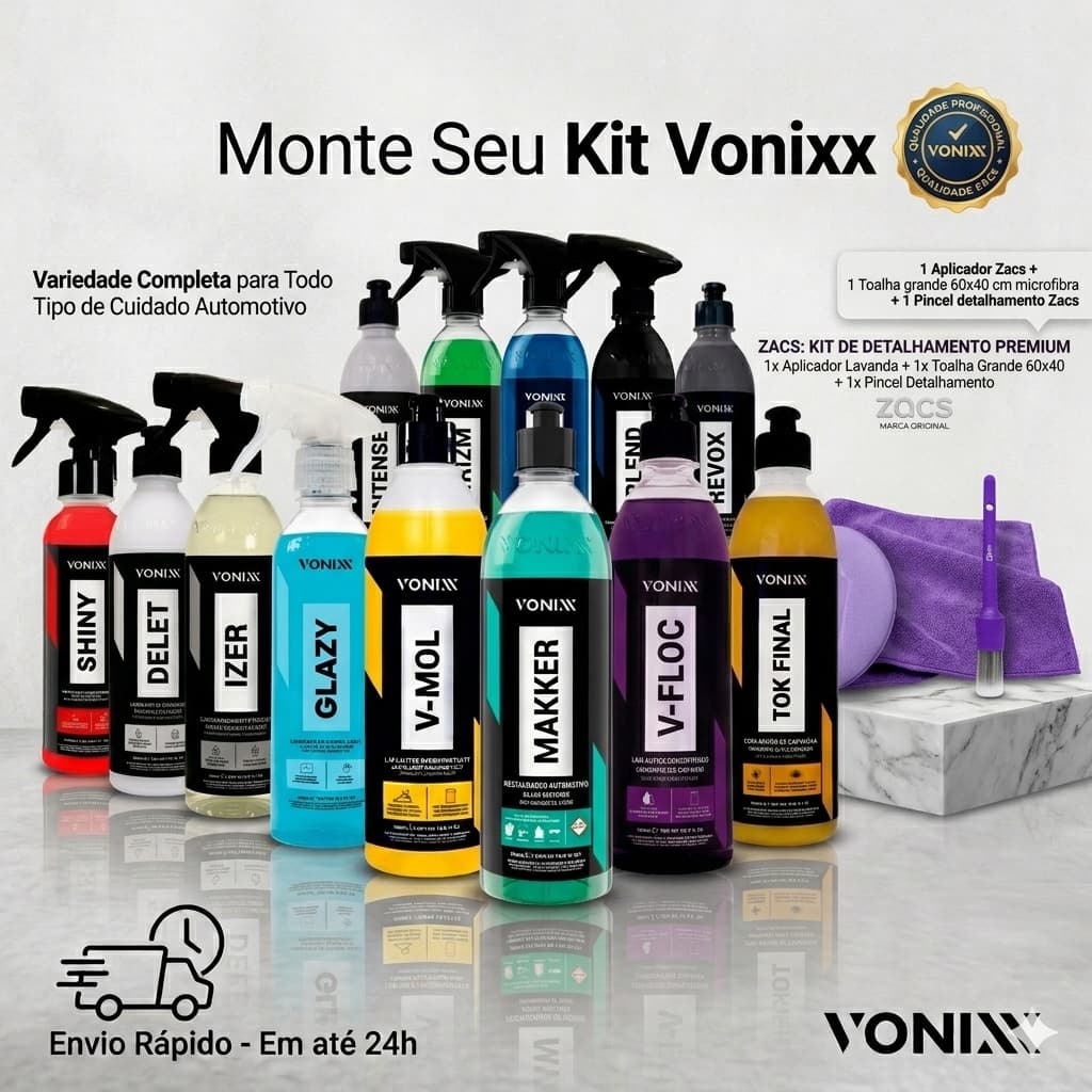 Monte Seu Combo Vonixx Automotivo  Escolha V-Floc, V-Mol, Izer, Sintra, Delet, Shiny, Restaurax, Intense, Tok Final Mais