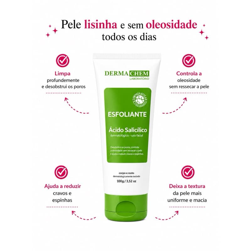 Esfoliante Facial Anti-Oleosidade – Limpeza Profunda com Ácido Salicílico