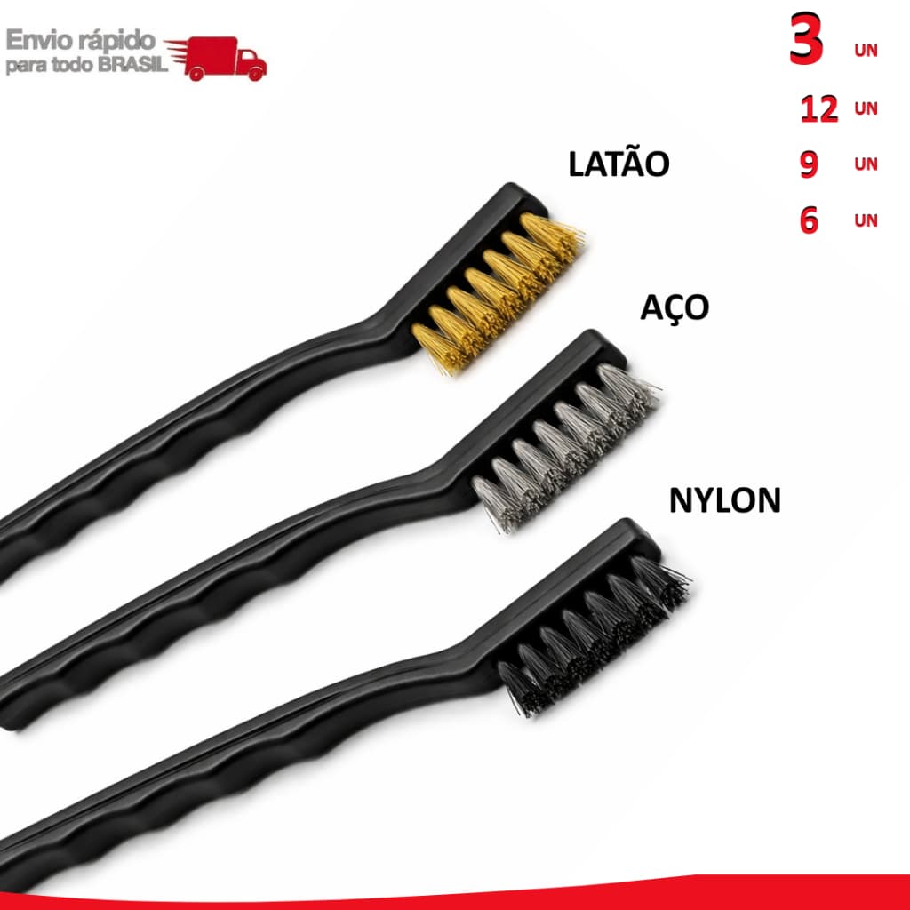 12/9/6/3 Escovas Multiuso Limpeza Fogão Grelha Rejunte Latão Sujeira Piso Aço Pesada Nylon