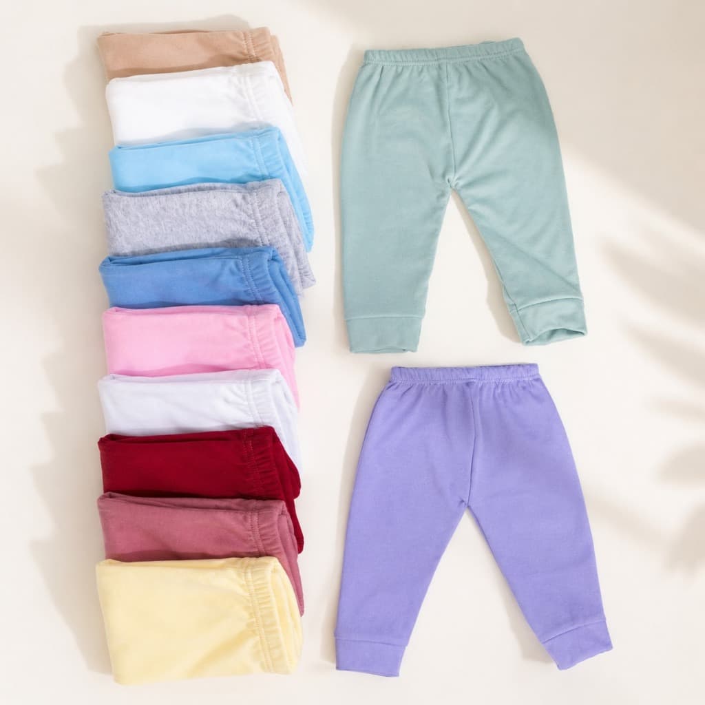 Kit 3 Roupa Bebe Calças Mijão  Malha Canelada menino ou menina