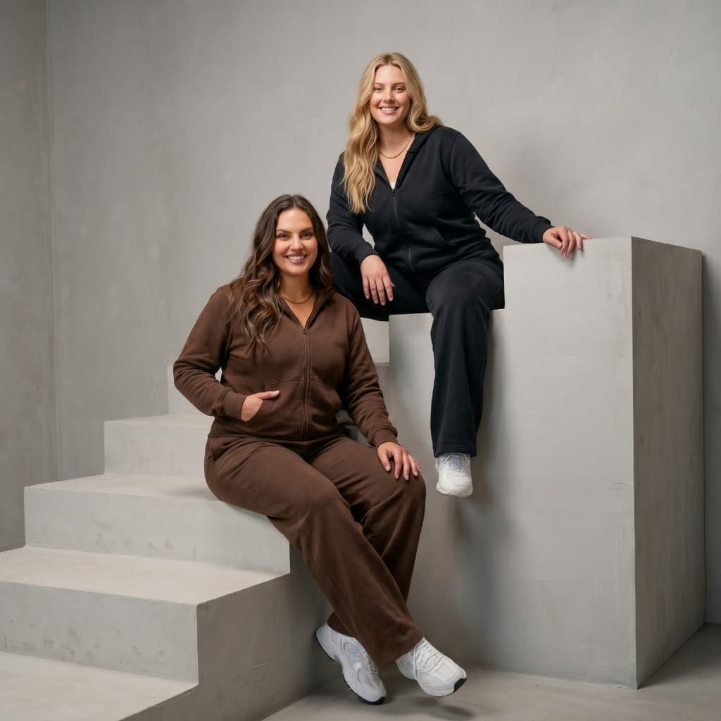Conjunto Moletom Plus Size Flanelado Feminino Inverno Quentinho, Confortável e Estiloso Com Capuz Calça Pantalona