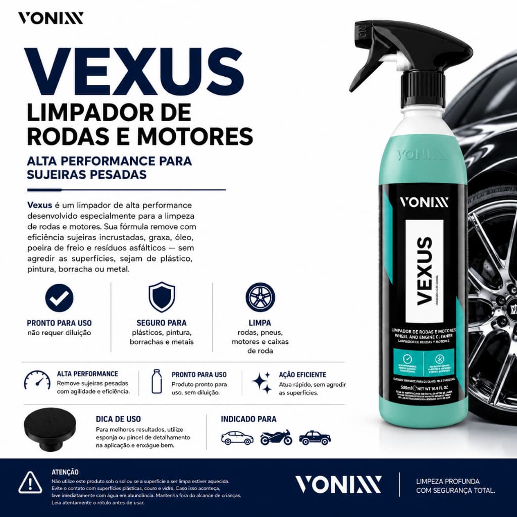 Vexus Vonixx Limpador De Uso Geral Limpa Rodas E Motor 500ml