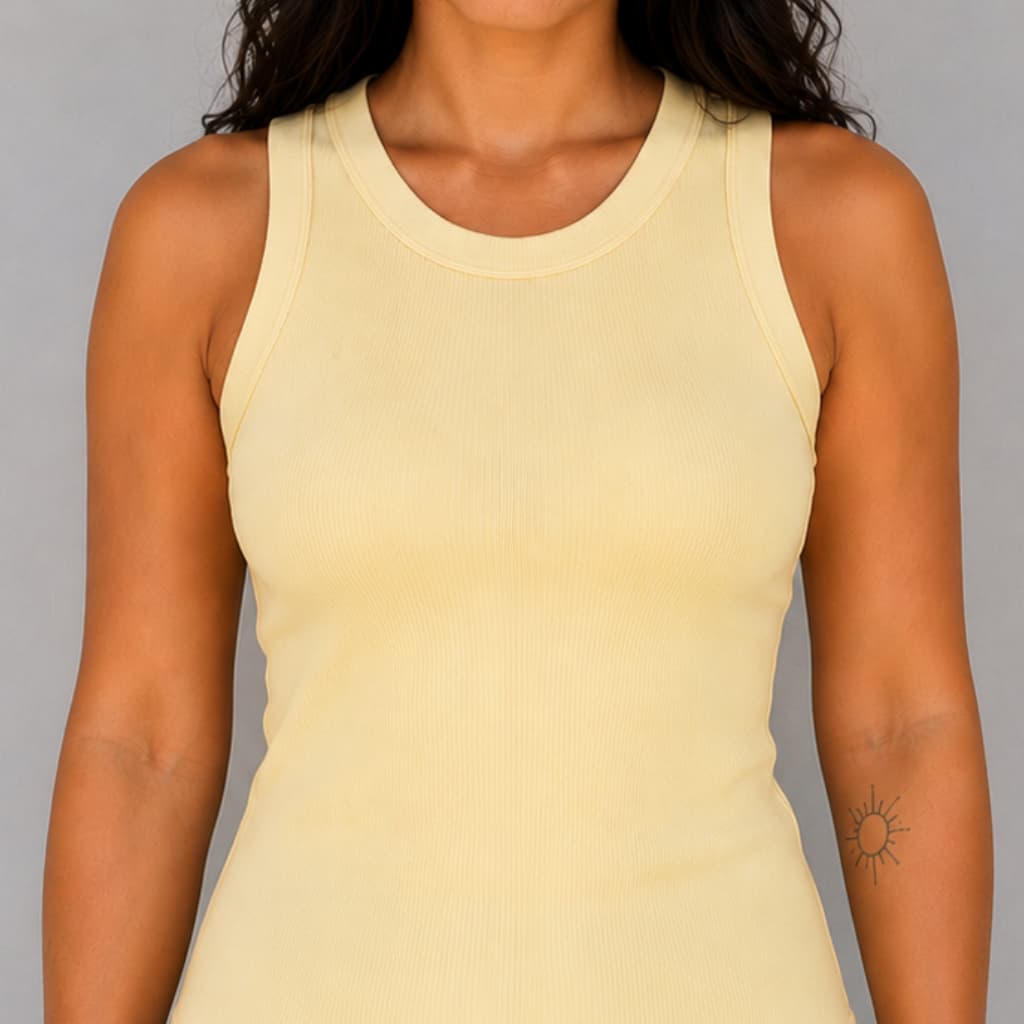Regata Feminina Ribana Canelada Básica Moda Casual  Verão M G GG