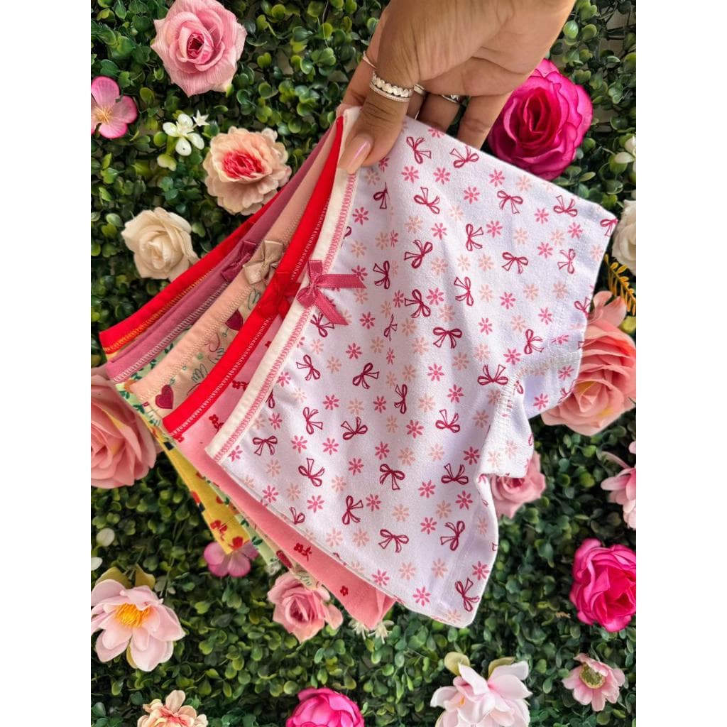 Kit 10 Calcinhas Box Feminina Menina Algodão Confortável Estampada Calcinha Infantil Sortida