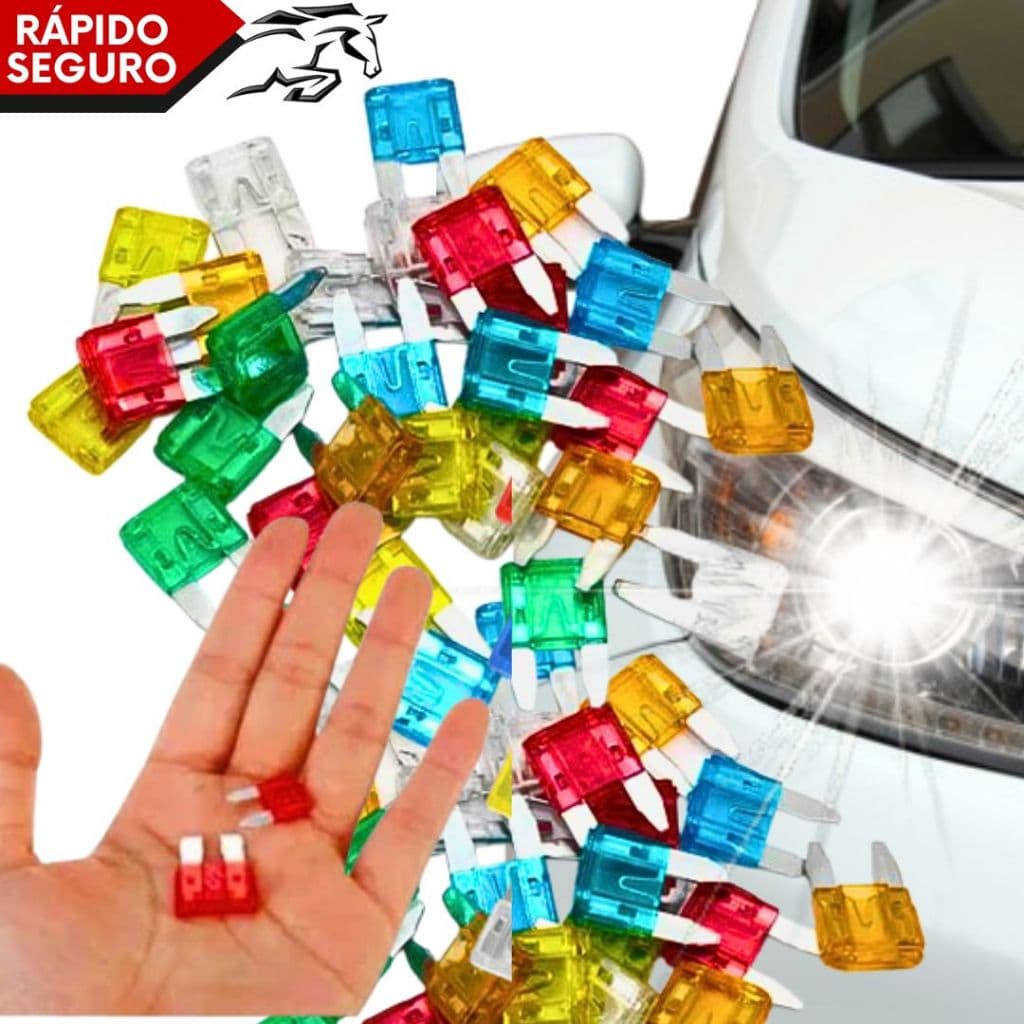 Fusível Automotivo Para Proteção Elétrico Mini 5A 10A 15A 20A 25A 30A Proteção Cartela