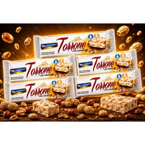 Barra de Torrone Com Amendoim 45g com 05 unidades