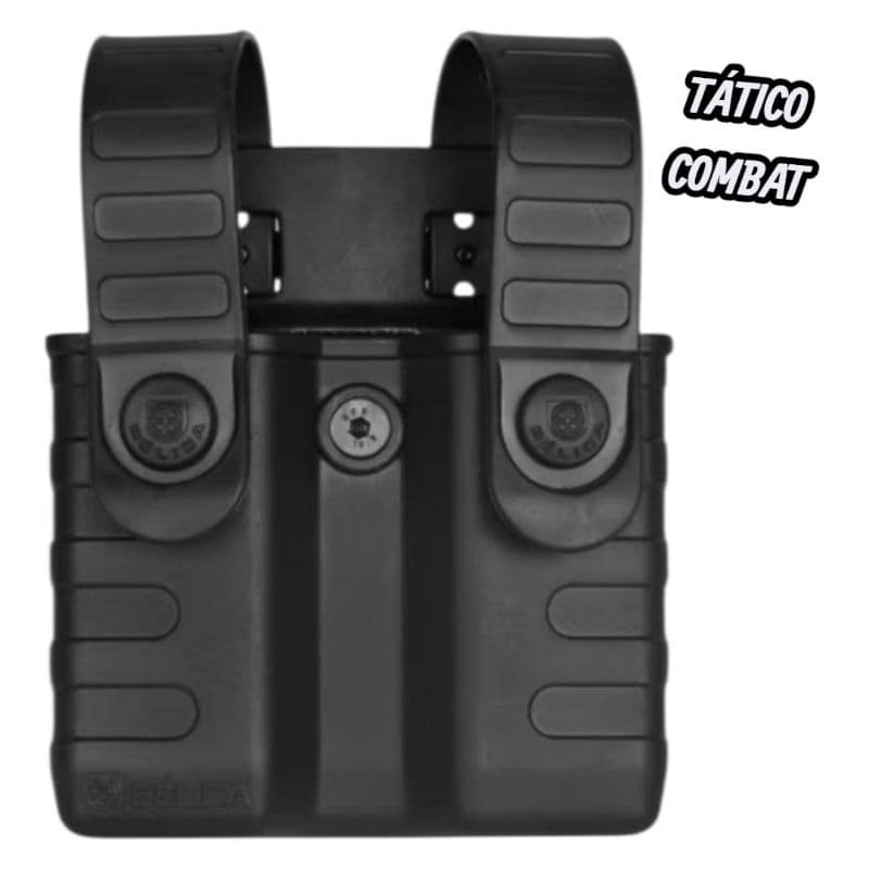 Porta Carregador Duplo Tab Lock Fast - Preto Bélica Coldre