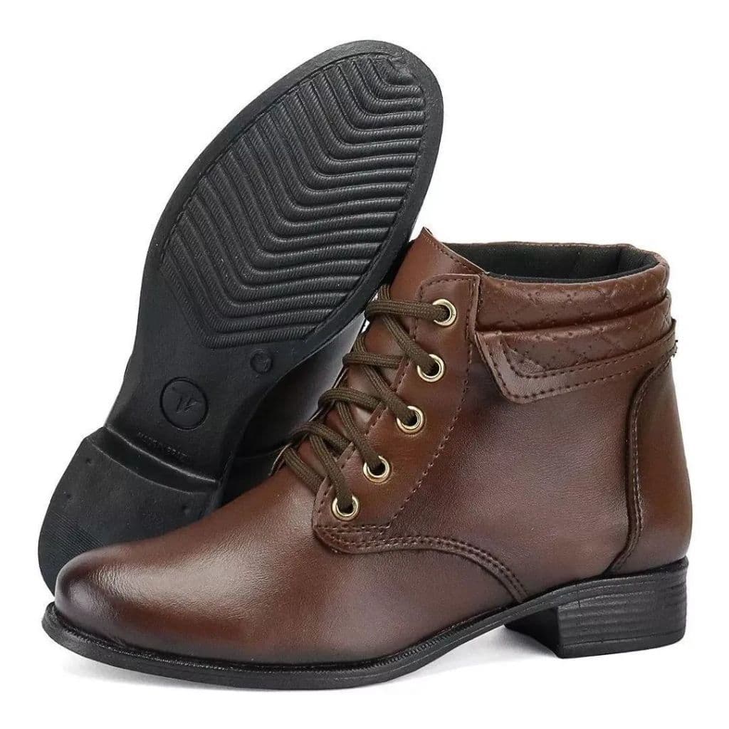 Coturno Feminino Cano Curto Macio e Confortável Bota Casual Leve Tendência Moda Feminina