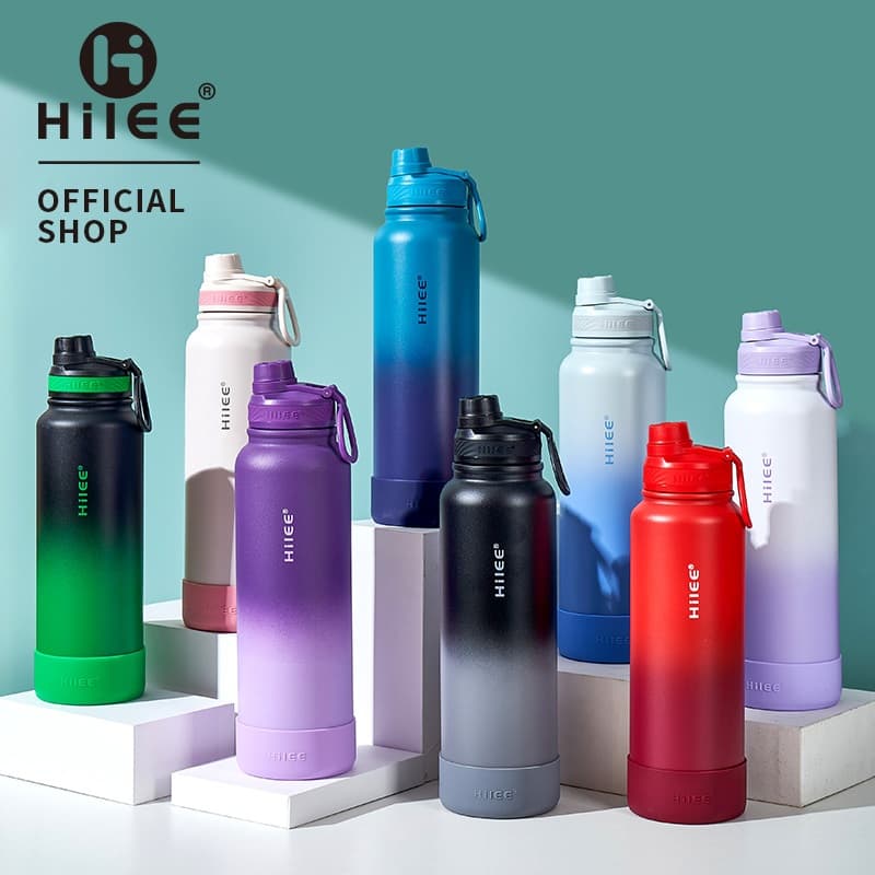 Hilee Garrafa Térmica Inox com Boca Larga, Tampa Flip, Anti Vazamento e Base de Silicone