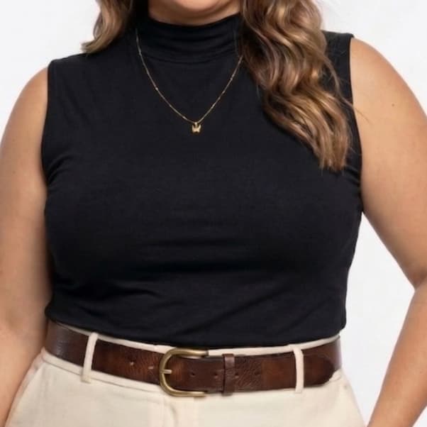 Blusa Gola Alta Feminina Plus Size Confortavel Elegante Dia A Dia Inverno
