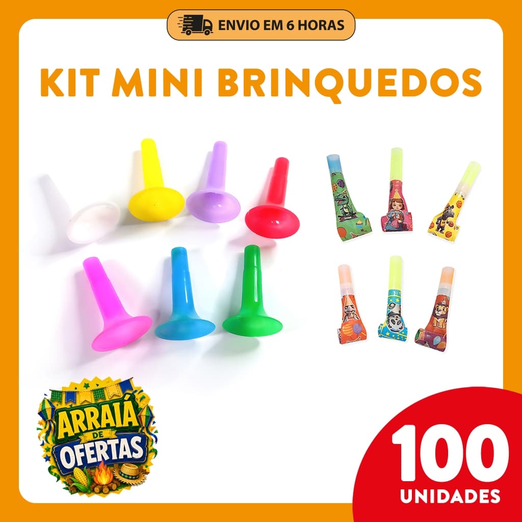 100 Mini Brinquedos - Lembrancinha , Prenda Festa Junina , Infantil, Sacolinha Surpresa, Aniversário