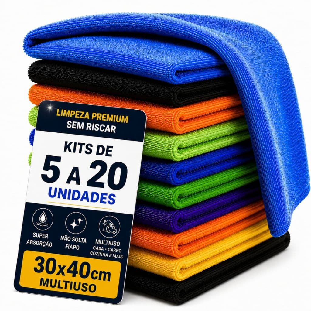 Pano Microfibra Premium 30x40cm - Neves - Multiuso - Pia - Limpeza Geral - Cozinha - Multicores