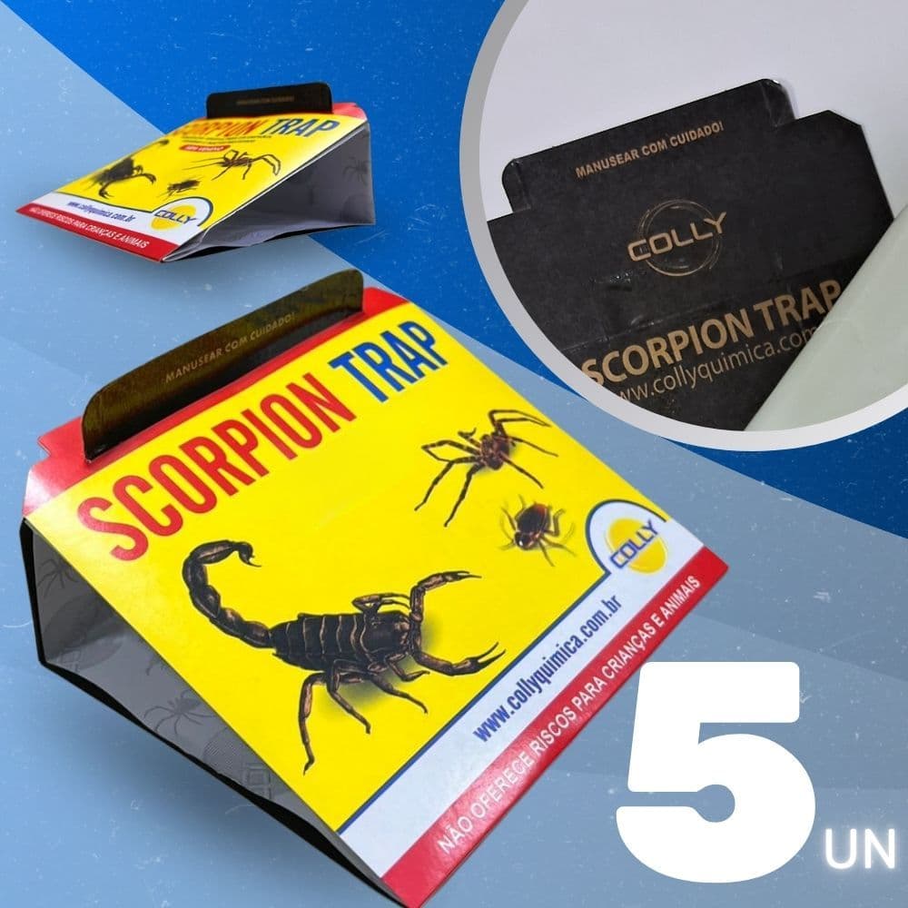 Kit com 5 unidades Placa Adesiva Scorpion Trap Colly