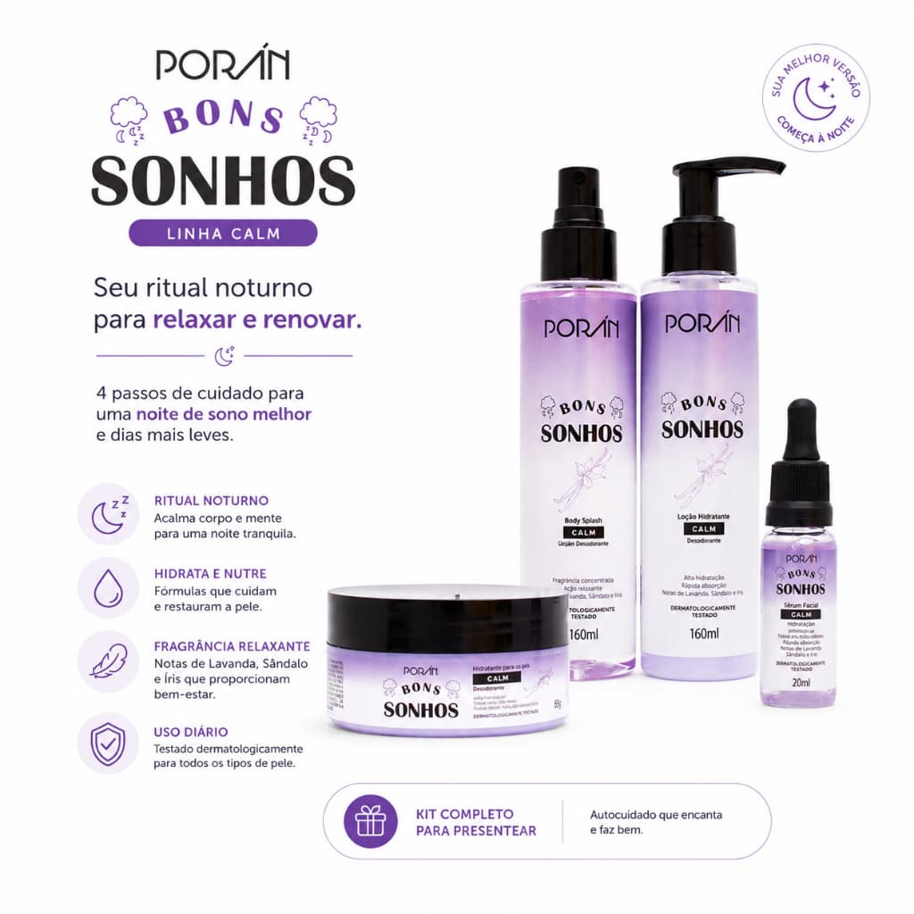 Kit banho corpo hidrante sérum body splash relaxante