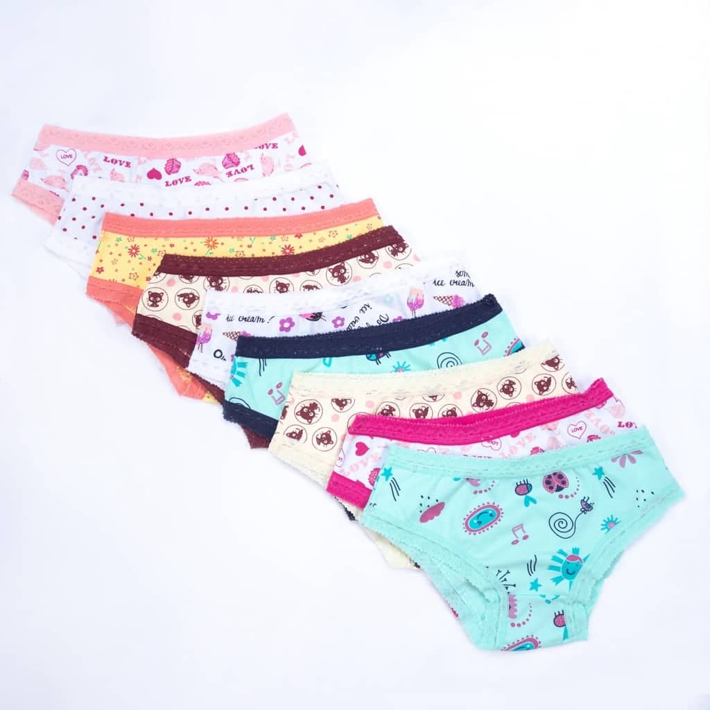 Kit 10 ou 5 Calcinha Infantil De Cotton Algodão Rendinha