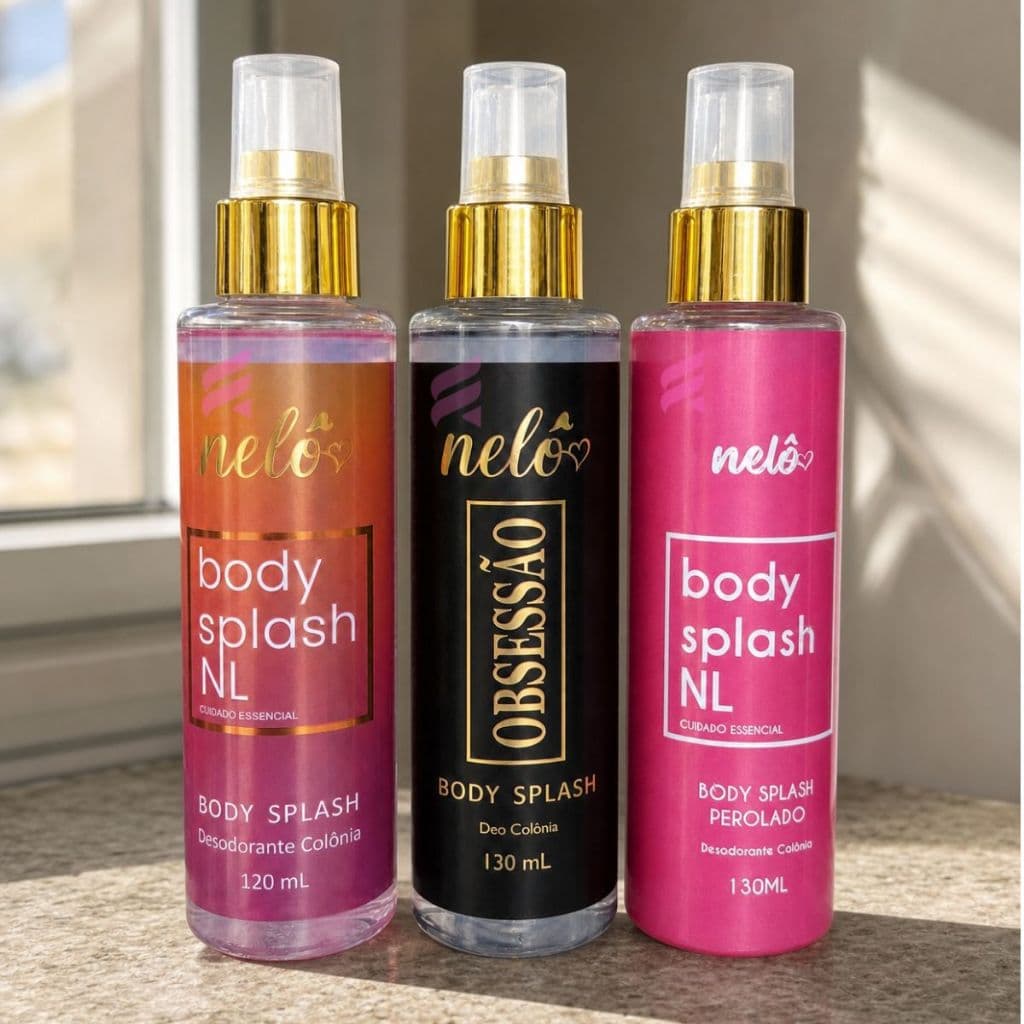 Kit 3 Body Splash Nelô Colônia Perfumada 130ml Fragrância Premium Longa Fixação