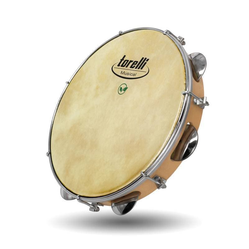 Pandeiro 10" VEGANO Torelli Injetado Natural Pele Sintetica
