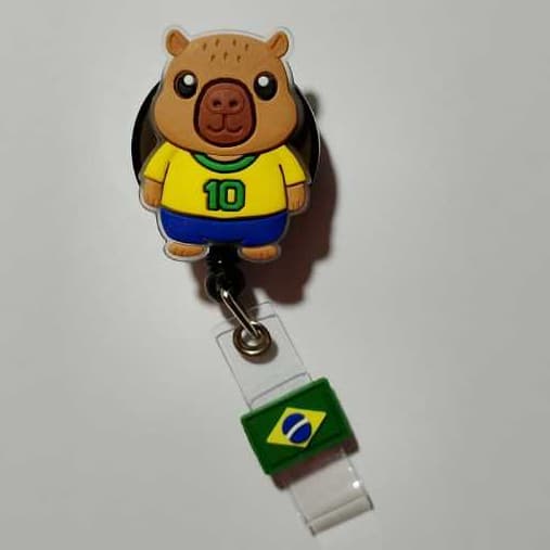 Porta Crachá Capivara Brasil | Porta Crachá Roller Personalizado |