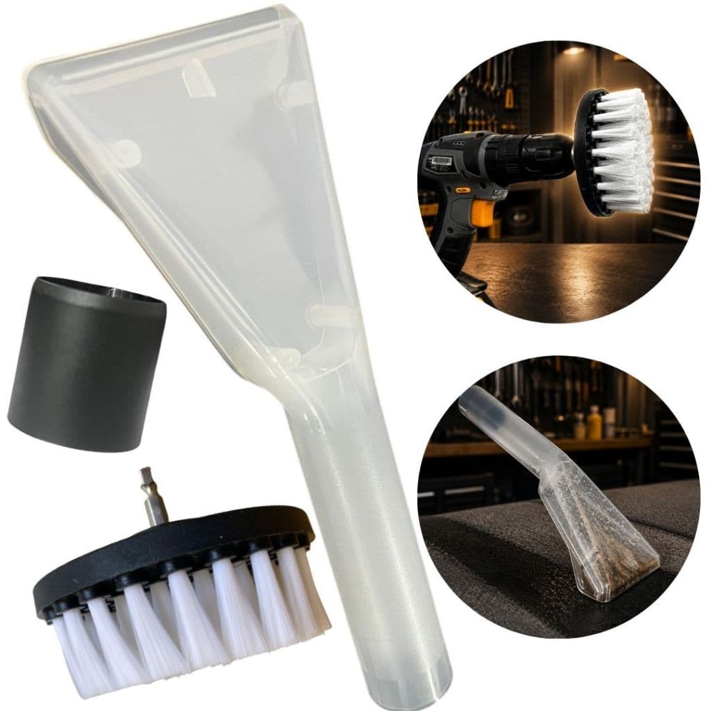 Kit Escova Rotativa + Bico Estofado Transparente Para Aspiradores de Pó e Extratoras (UNIVERSAL)