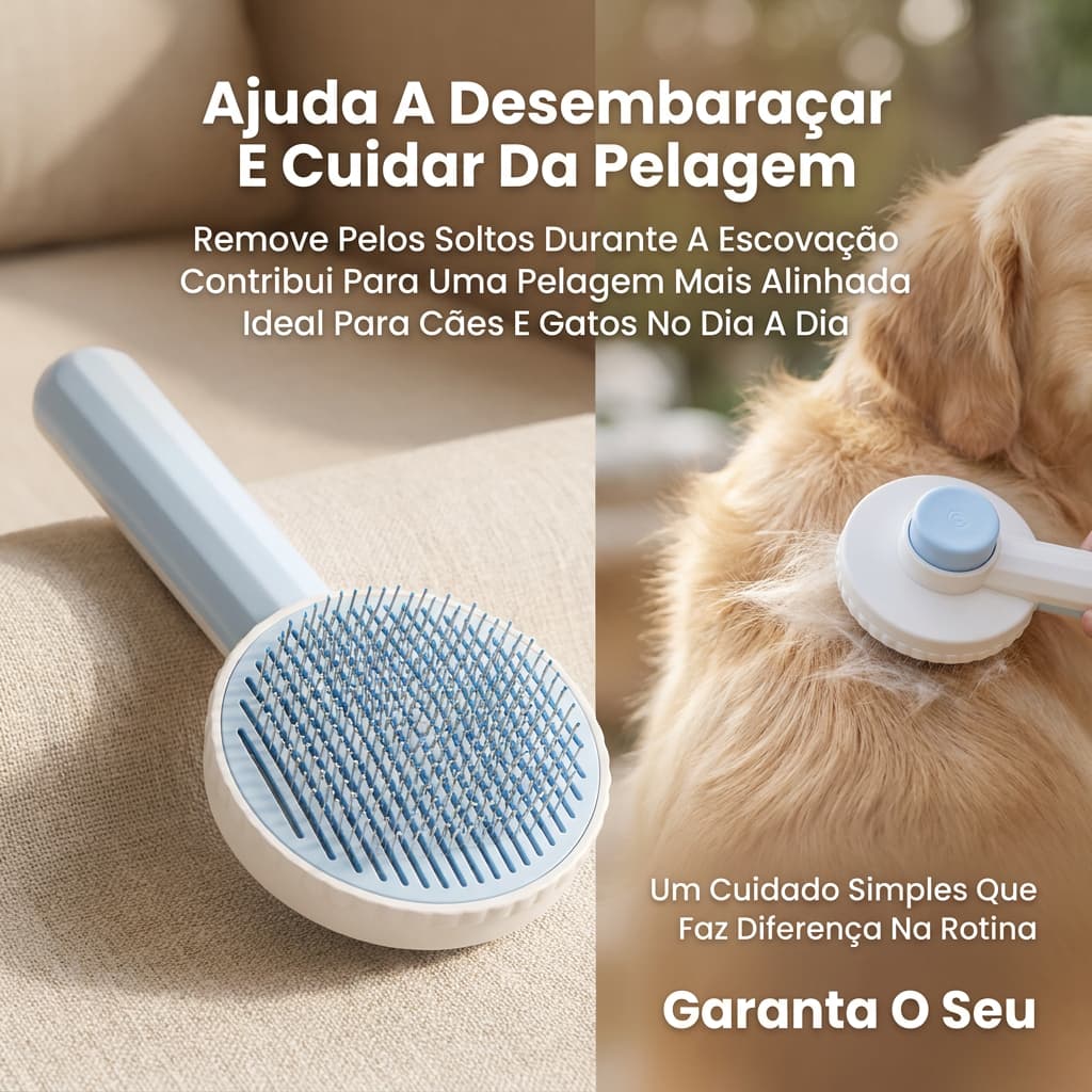 Escova Removedora Rasqueadeira Tira Pelos Pets Cães E Gatos - Pronta Entrega - Emitimos Nota Fiscal
